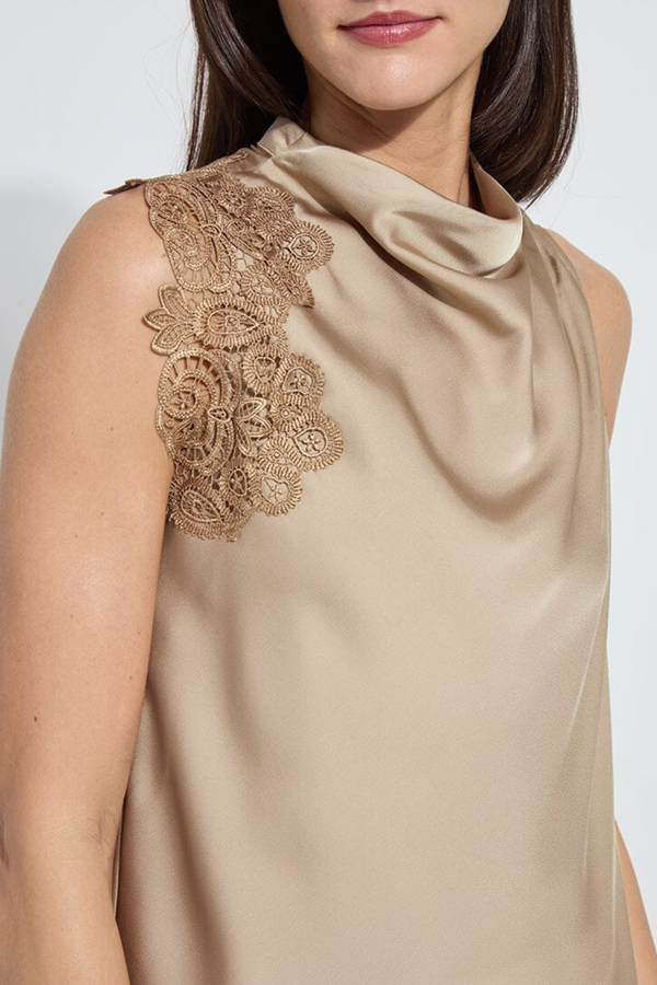 Blond Teresa Guipure Lace Trim Shell