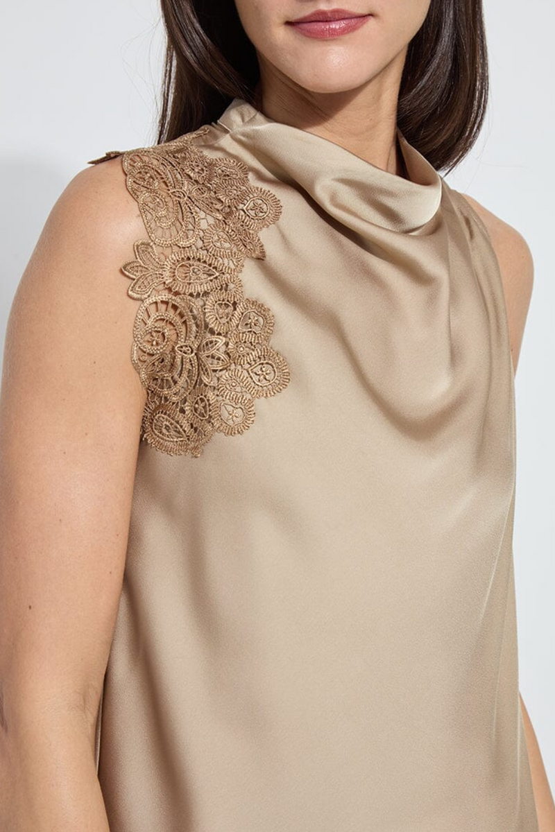 Blond Teresa Guipure Lace Trim Shell