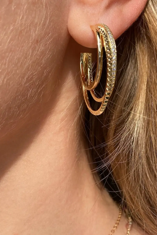 Triple Threat Hoops- 14K Gold Vermeil