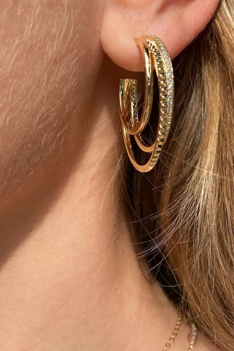 Triple Threat Hoops- 14K Gold Vermeil