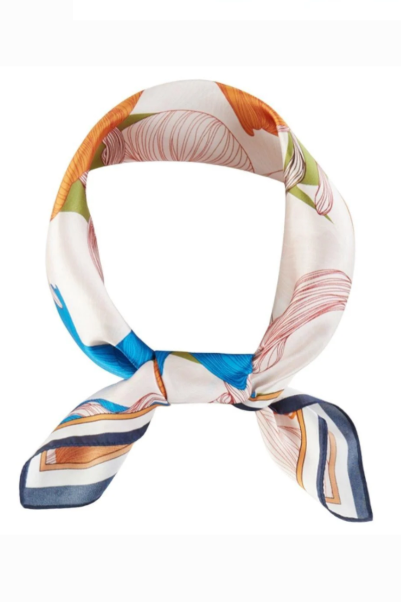 Orange/Blue Floral Bohemian Coco Scarf
