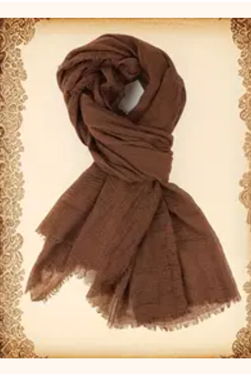 Mocha Textured Oblong Scarf