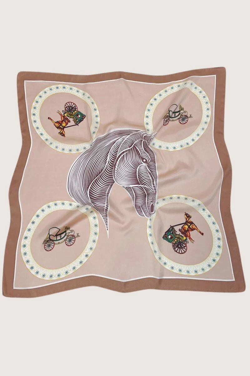 Horse Print Square Scarf