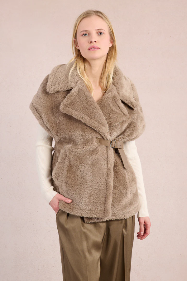 Mocha Brown Sleeveless Jacket Vest