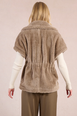 Mocha Brown Sleeveless Jacket Vest
