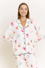 Marshmallow Bows Long Sleeve Pajamas