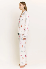 Marshmallow Bows Long Sleeve Pajamas