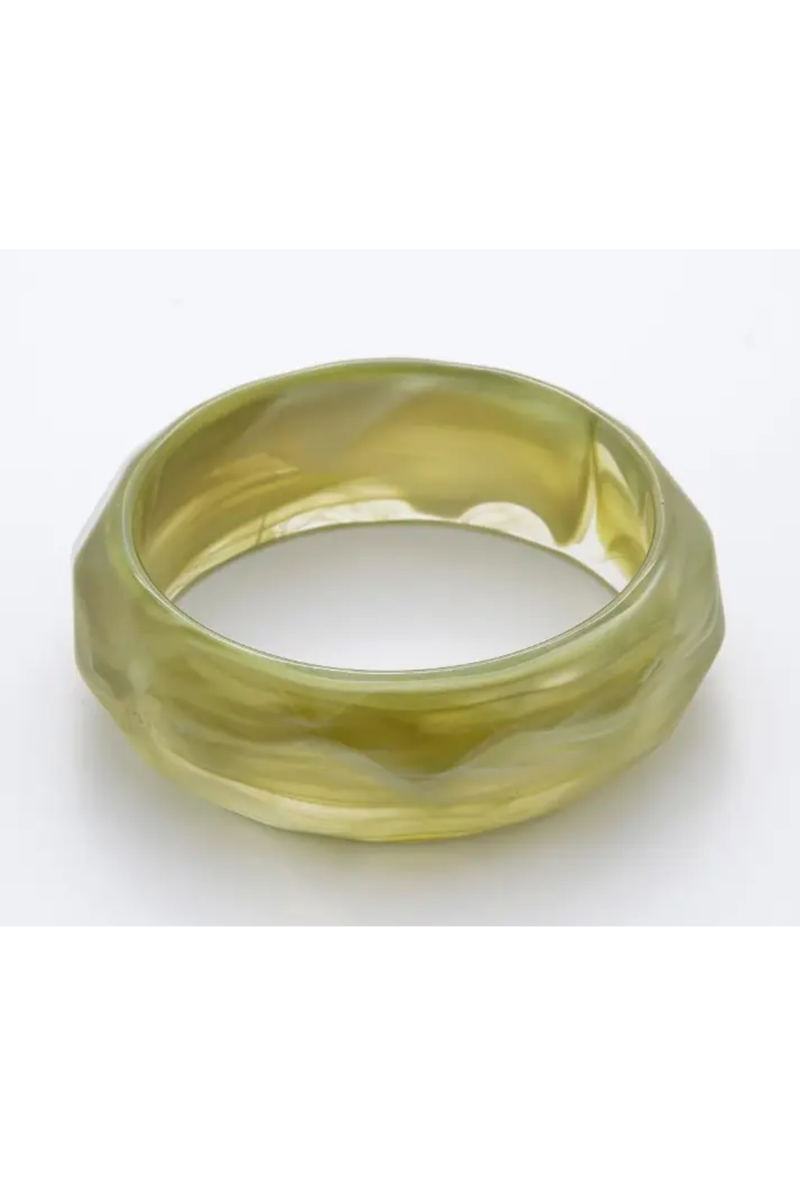 Olive Textured Acrylic Bangle