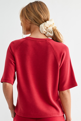 Garnet Red Laguna Raglan Short Sleeve Top