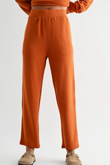Burnt Amber Laguna Soft Drape Cropped Pants