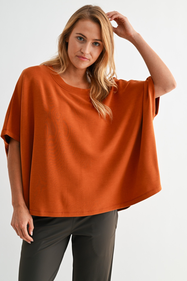 Burnt Orange Laguna Boatneck Top