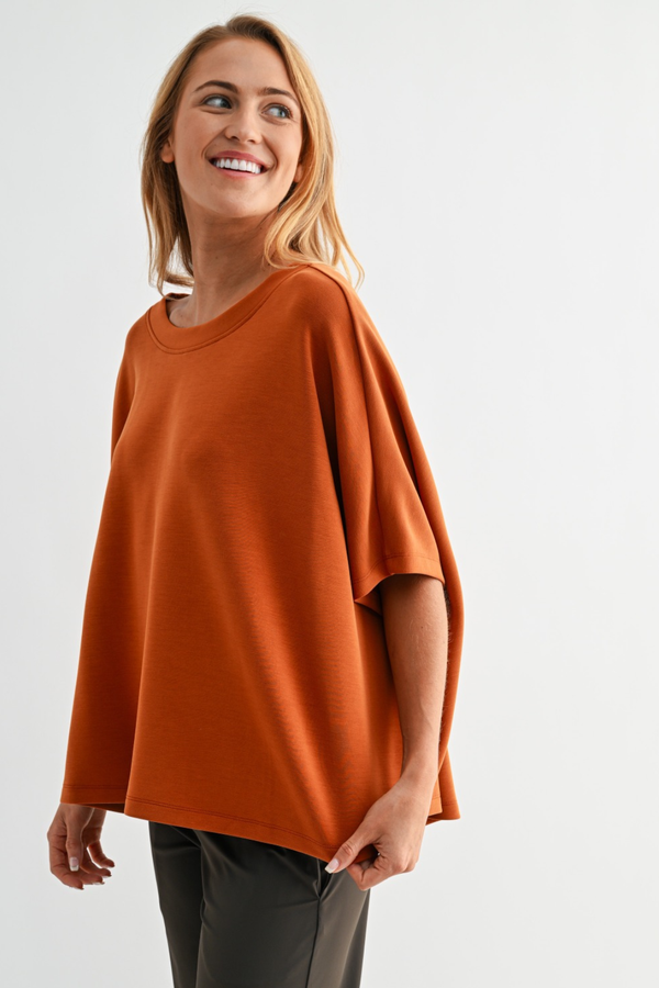 Burnt Orange Laguna Boatneck Top
