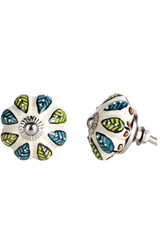 Green and Yellow Leaf Furniture Knobs set of Two