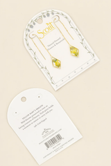 Pressed Flower Thread Earring - Yellow Baby’s Breath/Gold