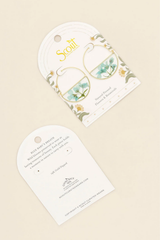 Pressed Flower Hoop Earring - Blue Baby’s Breath/Gold