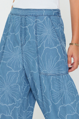 Chambary Floral Print Wide Leg Tired Pants