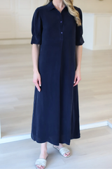 Navy Noele Short SleeveDress