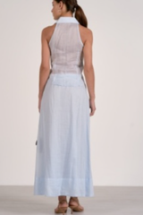 Light Blue Slit Maxi Skirt