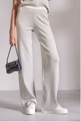 Grey White Wide Leg Pants