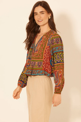 Multi Print Fiji Tapestry Top
