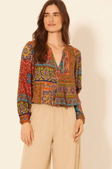 Multi Print Fiji Tapestry Top