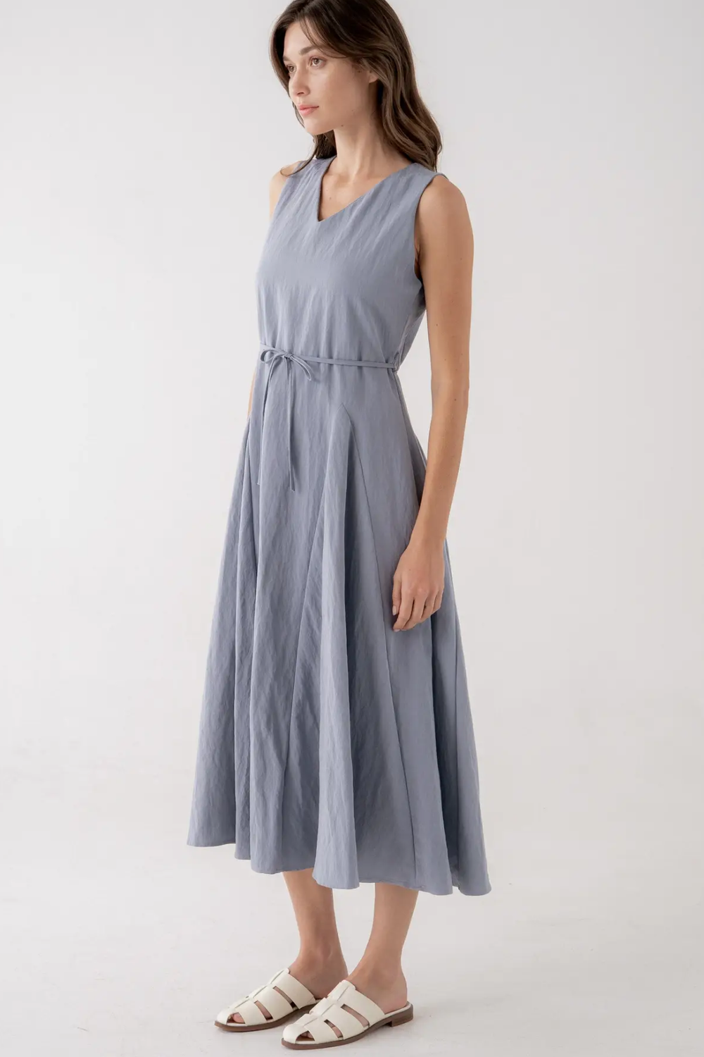 april blue dress extended Vintage Ball Gown Strapless Satin Dusty Blue Tulle Long Prom Dress For   PreppyDress