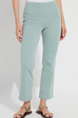 Antique Washed Detox Green Ankle Denim Baby Bootcut Pants