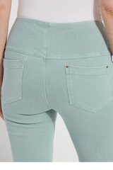 Antique Washed Detox Green Ankle Denim Baby Bootcut Pants