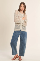 Silver Knit Long Sleeve Cardigan