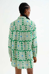 Green and White Floral Dress