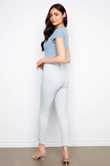 Light Denim Stripe Pants