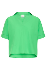 Green Collared Top