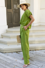 Green Scotty Cotton/Linen Pants
