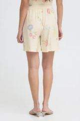 Cream Ihginni Cross Stich FloraL Print Shorts