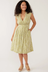 Green Lucille Waves Sleeveless Dress