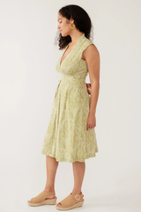 Green Lucille Waves Sleeveless Dress