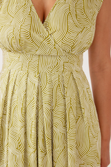 Green Lucille Waves Sleeveless Dress