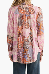 Orange Print Freefalling Long Sleeve Top