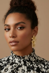 Gold Filled Three Flower Dangled Errings