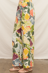 Tropical Fruit Print Flowy Pants