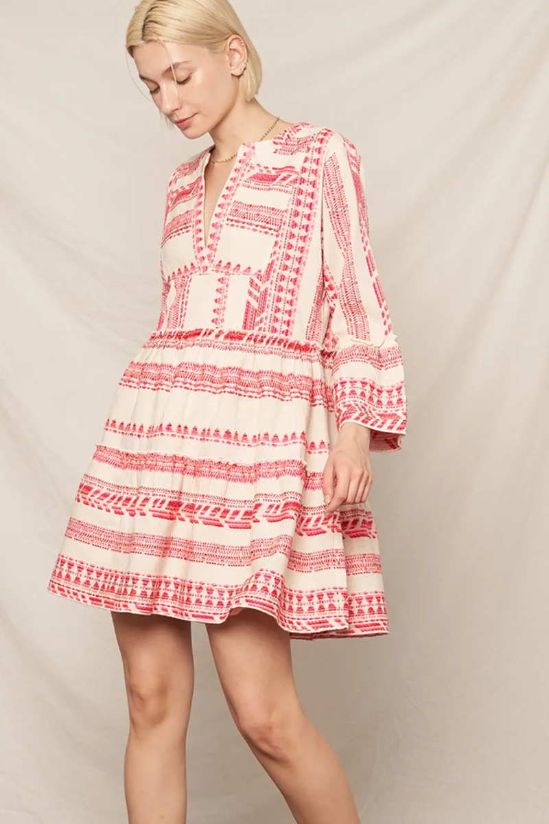 3 4 sleeve mini dress Catharina Mini Dress M / Cream