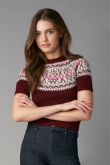 Berry Raglan Short Sleeve Sweater