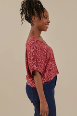 Riley Rose V-Neck Dolman Scribble Top