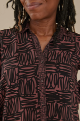 Carey Mocha Trapeze Scribble Shirt