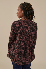 Carey Mocha Trapeze Scribble Shirt