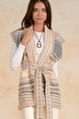 Tie Front Sleeveless Cardigan