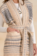 Tie Front Sleeveless Cardigan