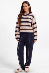 Navy/Rust Hudson Stripe Sweater