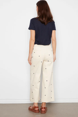 All over Embroidery Patch Flare Pants