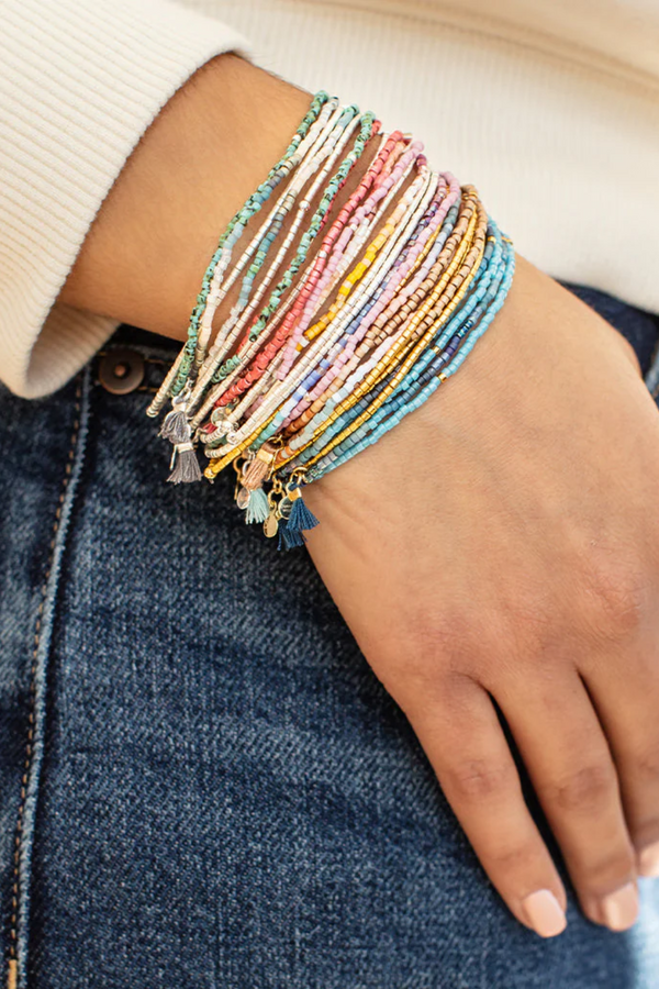 Desert Multi/Gold Chromacolor Miyuki Bracelet Trio